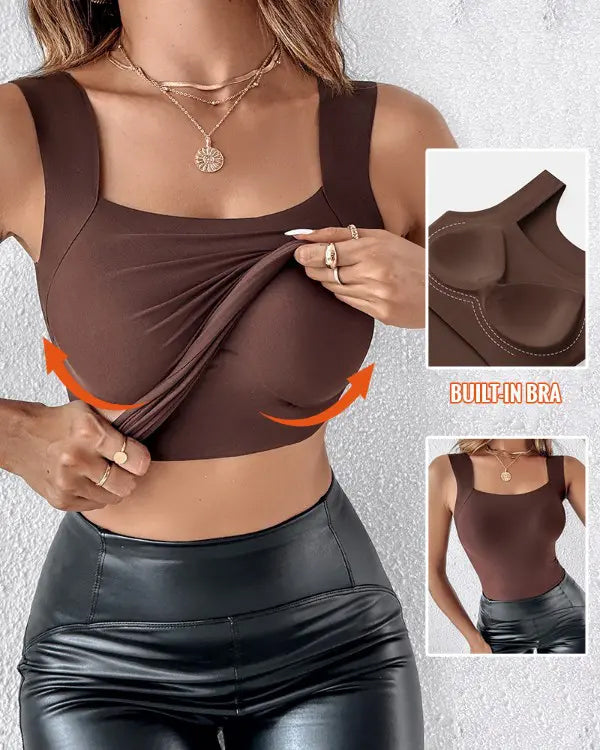 NordComfy Shapewear-linne kaffe med inbyggd behå