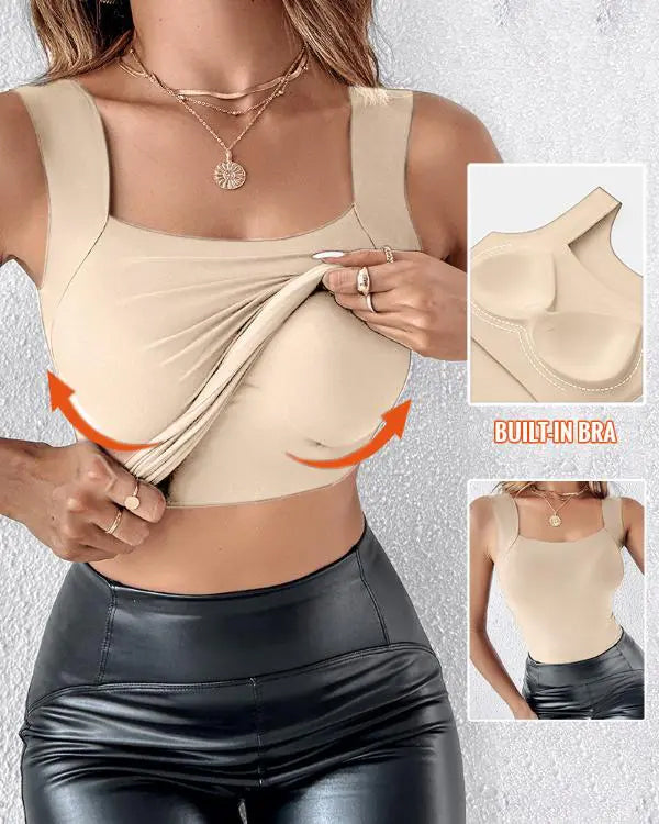 NordComfy Shapewear-linne beige med inbyggd behå
